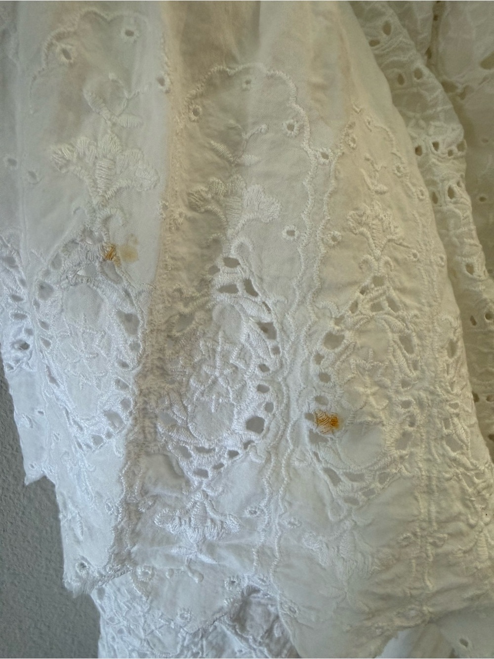 Maeve Anthropologie Tiered White Eyelet Midi Dress, Bridal, Bachelorette size 10 - Picture 6 of 11